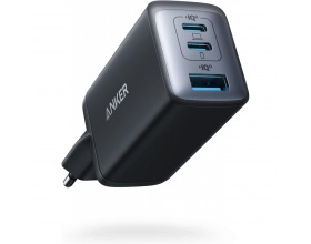 Anker Φορτιστής Χωρίς Καλώδιο GaN με Θύρα USB-A και 2 Θύρες USB-C 65W Power Delivery Μαύρος (A2668311)
