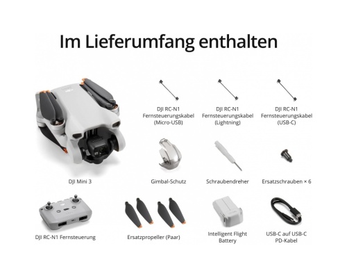 DJI Mini 3 Drone with DJI RC 5.8 GHz με Κάμερα 4K 30fps HDR και Χειριστήριο