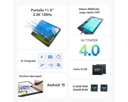 TCL NXTPAPER 11 Plus 11.5" Tablet (8GB/256GB) Dark Grey