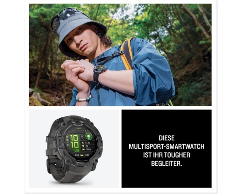 Garmin Instinct 3 AMOLED Aluminium 50mm Αδιάβροχο Smartwatch με Παλμογράφο (Black with Charcoal Band) Garmin Instinct 3 AMOLED Aluminium 50mm Αδιάβροχο Smartwatch με Παλμογράφο (Black with Charcoal Band)