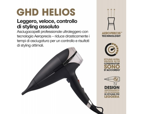 GHD Helios Ionic Επαγγελματικό Πιστολάκι Μαλλιών 2200W Μαύρο