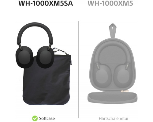 Sony WH-1000XM5SA Ασύρματα/Ενσύρματα Over Ear Ακουστικά με 30 ώρες Λειτουργίας Μαύρα