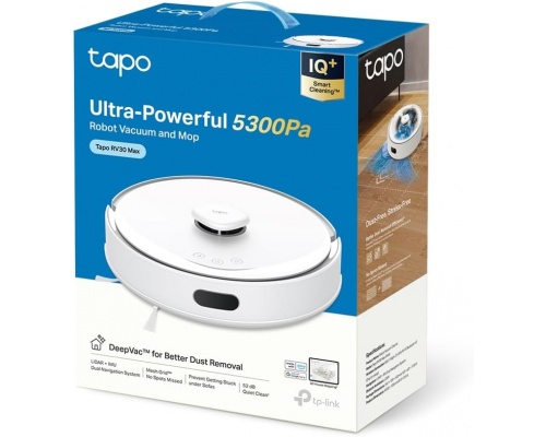 TP-LINK Tapo Rv30 Max Σκούπα Ρομπότ για Σκούπισμα & Σφουγγάρισμα με Χαρτογράφηση και Wi-Fi Λευκη