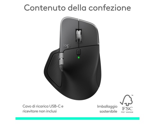 Logitech MX Master 4 for Mac Ασύρματο Εργονομικό Bluetooth Ποντίκι Space Black