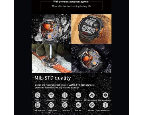 Microwear KC93 Smartwatch με Παλμογράφο (Πορτοκαλί)