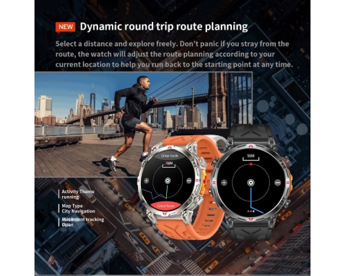 Microwear KC93 Smartwatch με Παλμογράφο (Πορτοκαλί)