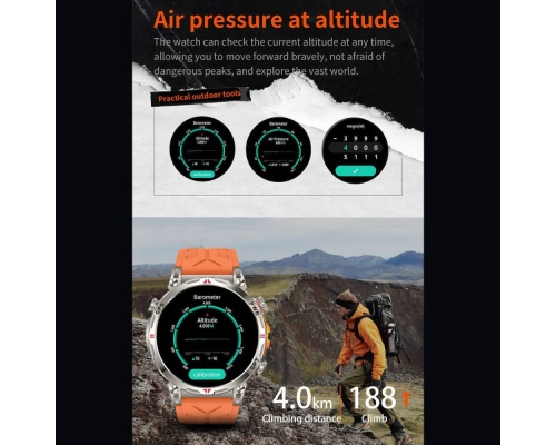 Microwear KC93 Smartwatch με Παλμογράφο (Πορτοκαλί)
