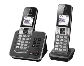 Panasonic KX-TGD322FRG Ασύρματο Τηλέφωνο Duo Μαύρο