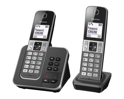 Panasonic KX-TGD322FRG Ασύρματο Τηλέφωνο Duo Μαύρο