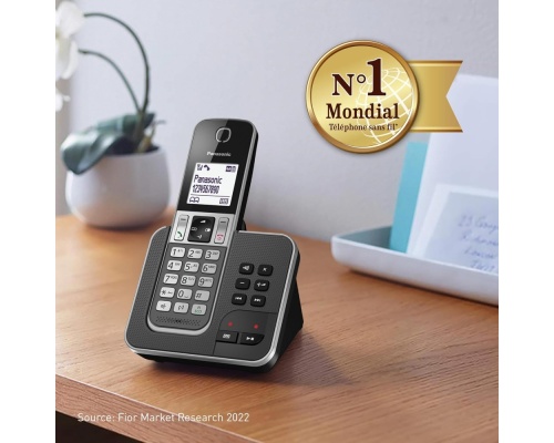 Panasonic KX-TGD322FRG Ασύρματο Τηλέφωνο Duo Μαύρο