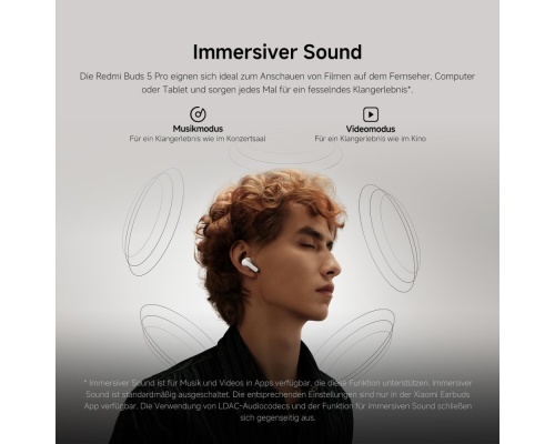 Xiaomi Redmi Buds 5 Pro Bluetooth Handsfree Ακουστικά με Αντοχή στον Ιδρώτα και Θήκη Φόρτισης Μαύρα