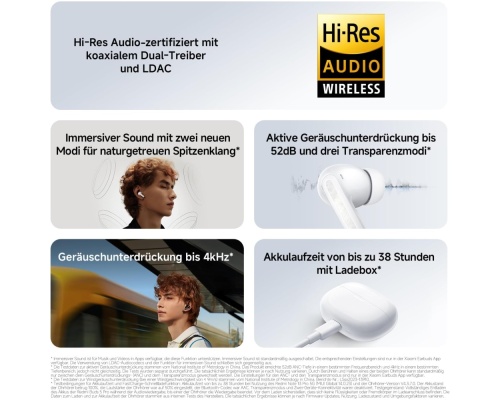 Xiaomi Redmi Buds 5 Pro Bluetooth Handsfree Ακουστικά με Αντοχή στον Ιδρώτα και Θήκη Φόρτισης Μαύρα