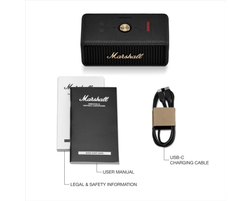  Marshall Emberton III Αδιάβροχο Ηχείο Bluetooth 20W με Διάρκεια Μπαταρίας έως 32 ώρες Black