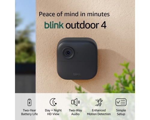 Blink Outdoor 4 - Ασύρματη Έξυπνη Κάμερα Ασφαλείας HD με 2 Χρόνια Αυτονομία (Σετ 3 Τεμαχίων) & Sync Module Core Blink Outdoor 4 - Ασύρματη Έξυπνη Κάμερα Ασφαλείας HD με 2 Χρόνια Αυτονομία (Σετ 3 Τεμαχίων) & Sync Module Core