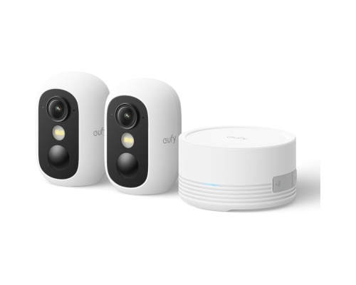 EufyCam C35 Wireless Video Surveillance System, IP67, Color Night Vision, HomeBase Mini Set + 2 Full HD Cameras (White) EufyCam C35 Wireless Video Surveillance System, IP67, Color Night Vision, HomeBase Mini Set + 2 Full HD Cameras (White)
