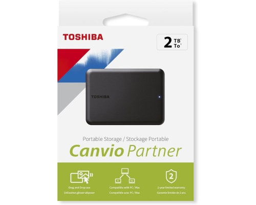Toshiba Canvio Partner USB 2.0 / USB 3.0 Εξωτερικός HDD 2TB 2.5" Μαύρο Toshiba Canvio Partner USB 2.0 / USB 3.0 Εξωτερικός HDD 2TB 2.5" Μαύρο