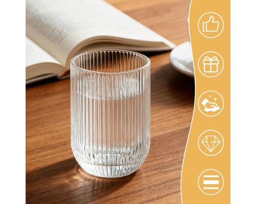 Ausune  Σετ Ποτήρια Νερού από Γυαλί Clear Crystal 410ml 6μχ