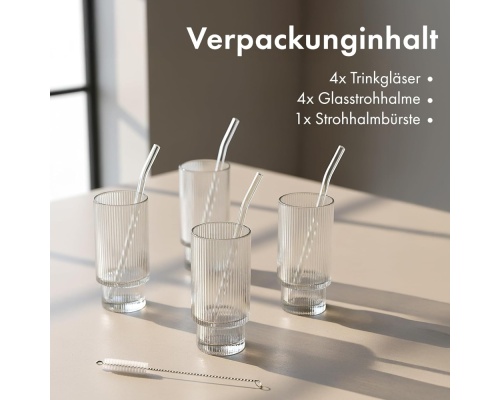 EDELHAUS  Σετ Ποτήρια Νερού από Γυαλί 300ml 4μχ