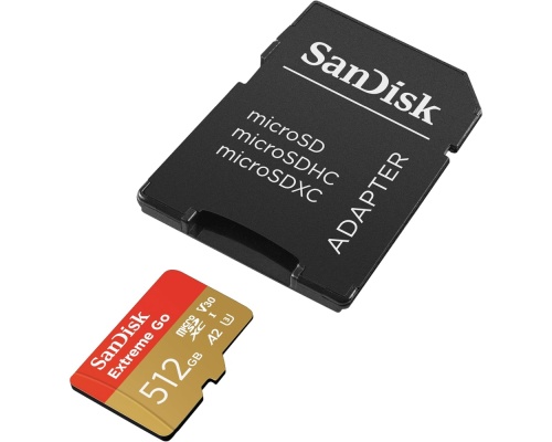 SanDisk Extreme Go 512GB Micro SDXC Card + SD Adapter (SDSQXBD-512G-GZ6MA)