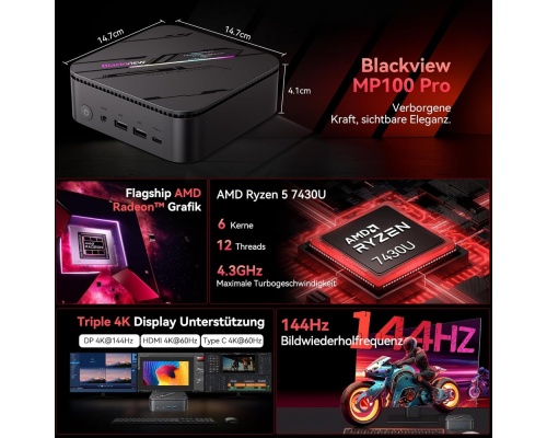 BlackView MP100 Mini PC (Ryzen 5 7430U/16GB DDR4/512GB SSD/W11 Pro) BlackView MP100 Mini PC (Ryzen 5 7430U/16GB DDR4/512GB SSD/W11 Pro)