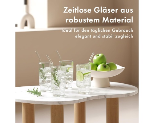 EDELHAUS  Σετ Ποτήρια Νερού από Γυαλί 300ml 4μχ