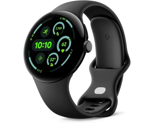 Google Pixel Watch 3 Aluminium 45mm Αδιάβροχο με Παλμογράφο (Matte Black Aluminum Case / Obsidian Active Band)
