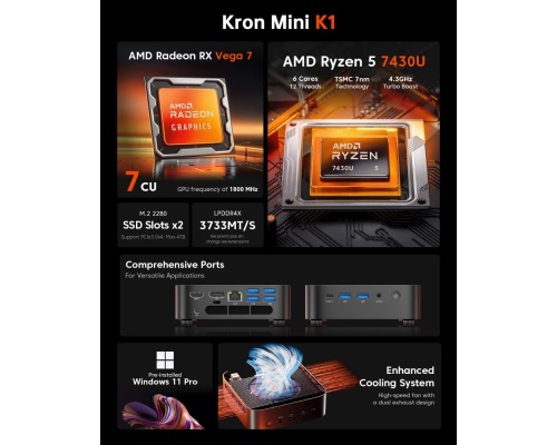 Acemagic K1 Mini PC (Ryzen 5 7530U/16GB DDR4/512GB SSD/W11 Pro) Acemagic K1 Mini PC (Ryzen 5 7530U/16GB DDR4/512GB SSD/W11 Pro)
