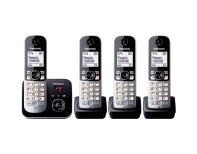 Panasonic KX-TG6824 Ασύρματο Τηλέφωνο Quad Μαύρο