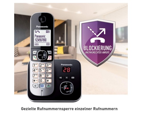 Panasonic KX-TG6824 Ασύρματο Τηλέφωνο Quad Μαύρο Panasonic KX-TG6824 Ασύρματο Τηλέφωνο Quad Μαύρο