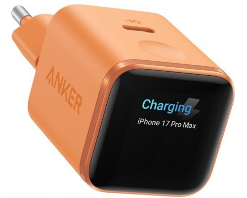 Anker Wall Charger Nano Display, 45W, 3A, 1 x USB-C, Orange - (A121DGO1) Anker Wall Charger Nano Display, 45W, 3A, 1 x USB-C, Orange - (A121DGO1)
