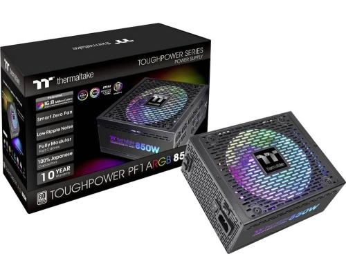 Thermaltake Toughpower PF1 ARGB 850W Μαύρο Τροφοδοτικό Υπολογιστή Full Modular 80 Plus Platinum Thermaltake Toughpower PF1 ARGB 850W Μαύρο Τροφοδοτικό Υπολογιστή Full Modular 80 Plus Platinum
