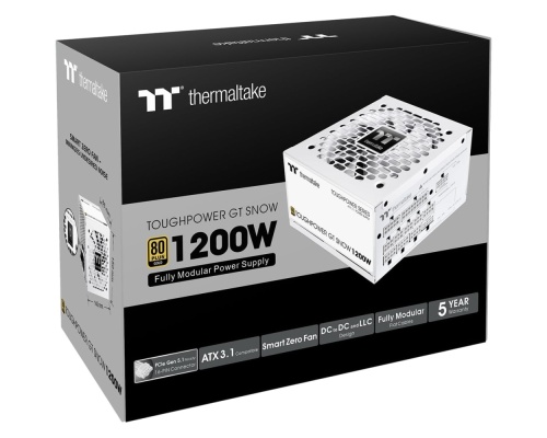 Thermaltake Toughpower GT Snow 1200W Λευκό Τροφοδοτικό Υπολογιστή Full Modular 80 Plus Gold Thermaltake Toughpower GT Snow 1200W Λευκό Τροφοδοτικό Υπολογιστή Full Modular 80 Plus Gold
