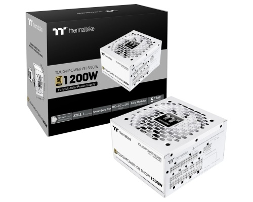 Thermaltake Toughpower GT Snow 1200W Λευκό Τροφοδοτικό Υπολογιστή Full Modular 80 Plus Gold Thermaltake Toughpower GT Snow 1200W Λευκό Τροφοδοτικό Υπολογιστή Full Modular 80 Plus Gold
