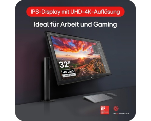 LG 32UN880K-B-B IPS HDR Monitor 31.5" 4K 3840x2160 με Χρόνο Απόκρισης 5ms GTG