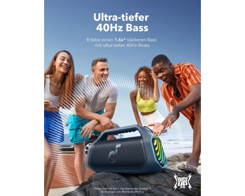 Anker Soundcore Boom 2 Plus Αδιάβροχο Ηχείο Bluetooth 140W με Διάρκεια Μπαταρίας έως 20 ώρες  blue